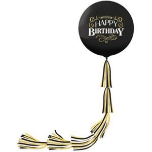 Black & Gold Limited Edition Happy Birthday Latex Balloon